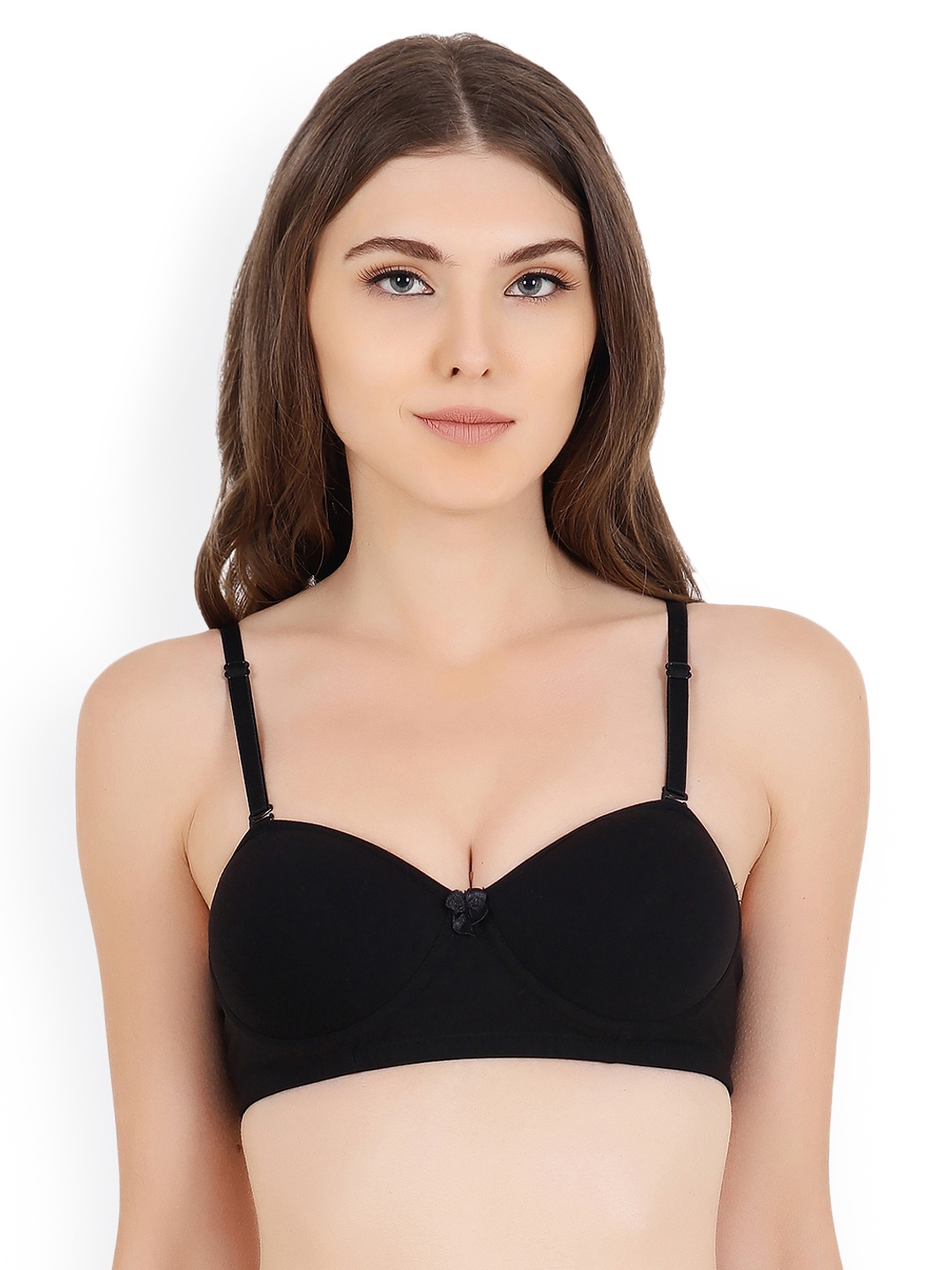 

Floret Black Pack of 2 Solid Non-Wired Heavily Padded Minimizer Bra T3041_Black_40B