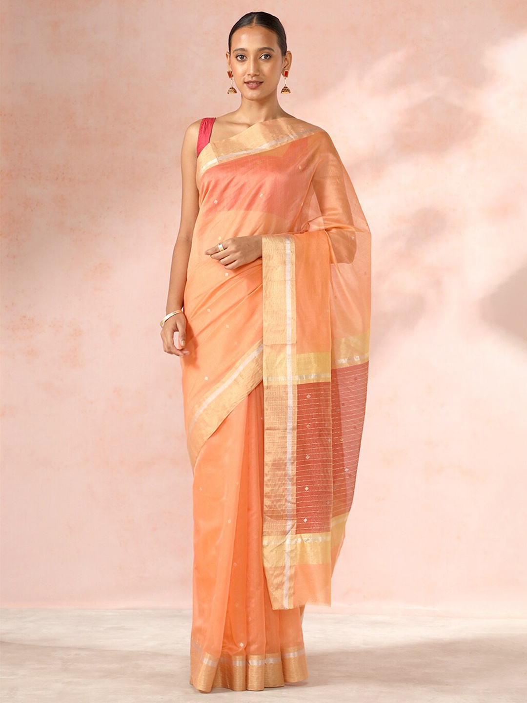 

Taneira Woven Design Zari Saree, Orange