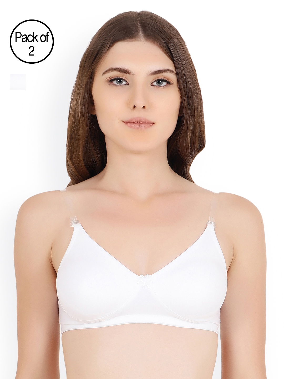 

Floret White Pack of 2 Solid Non-Wired Non Padded T-shirt Bra Daina_White-White_40B