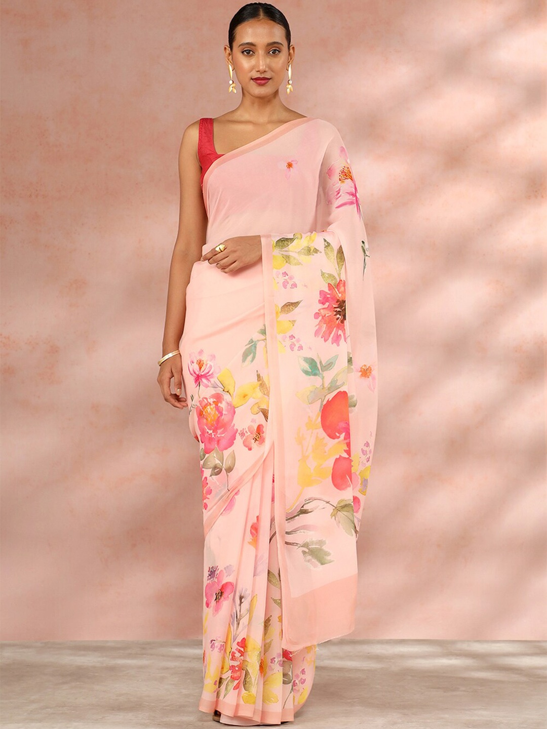 

Taneira Floral Printed Saree, Pink