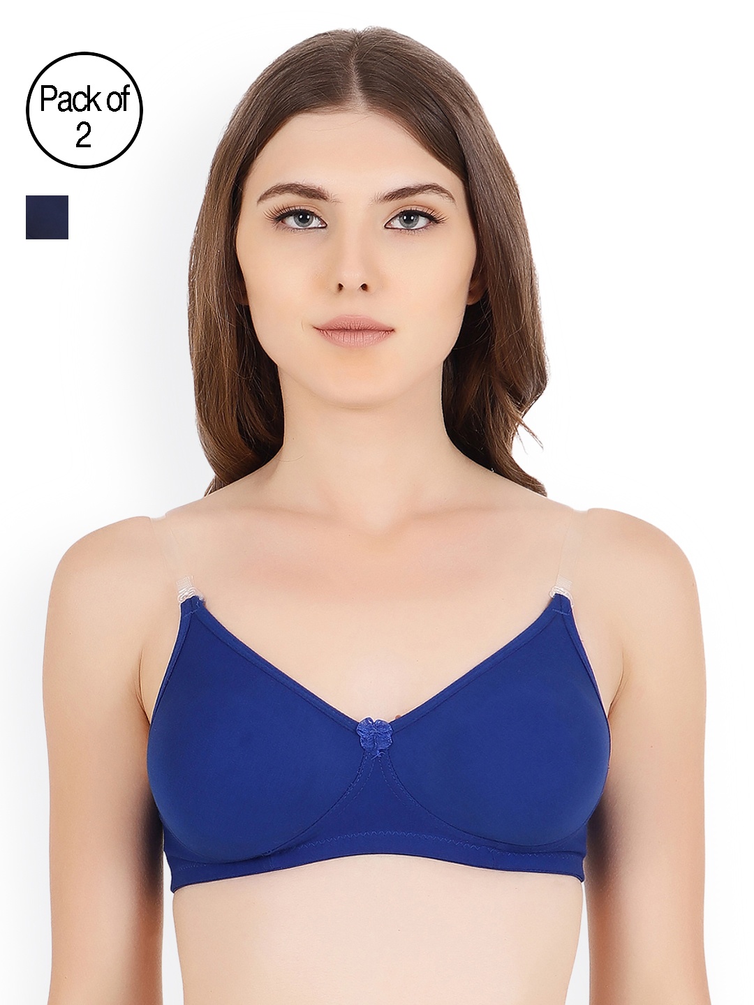

Floret Blue Pack Of Two Solid Non-Wired Non Padded T-shirt Bra Daina_Blue-N.Blue_40B
