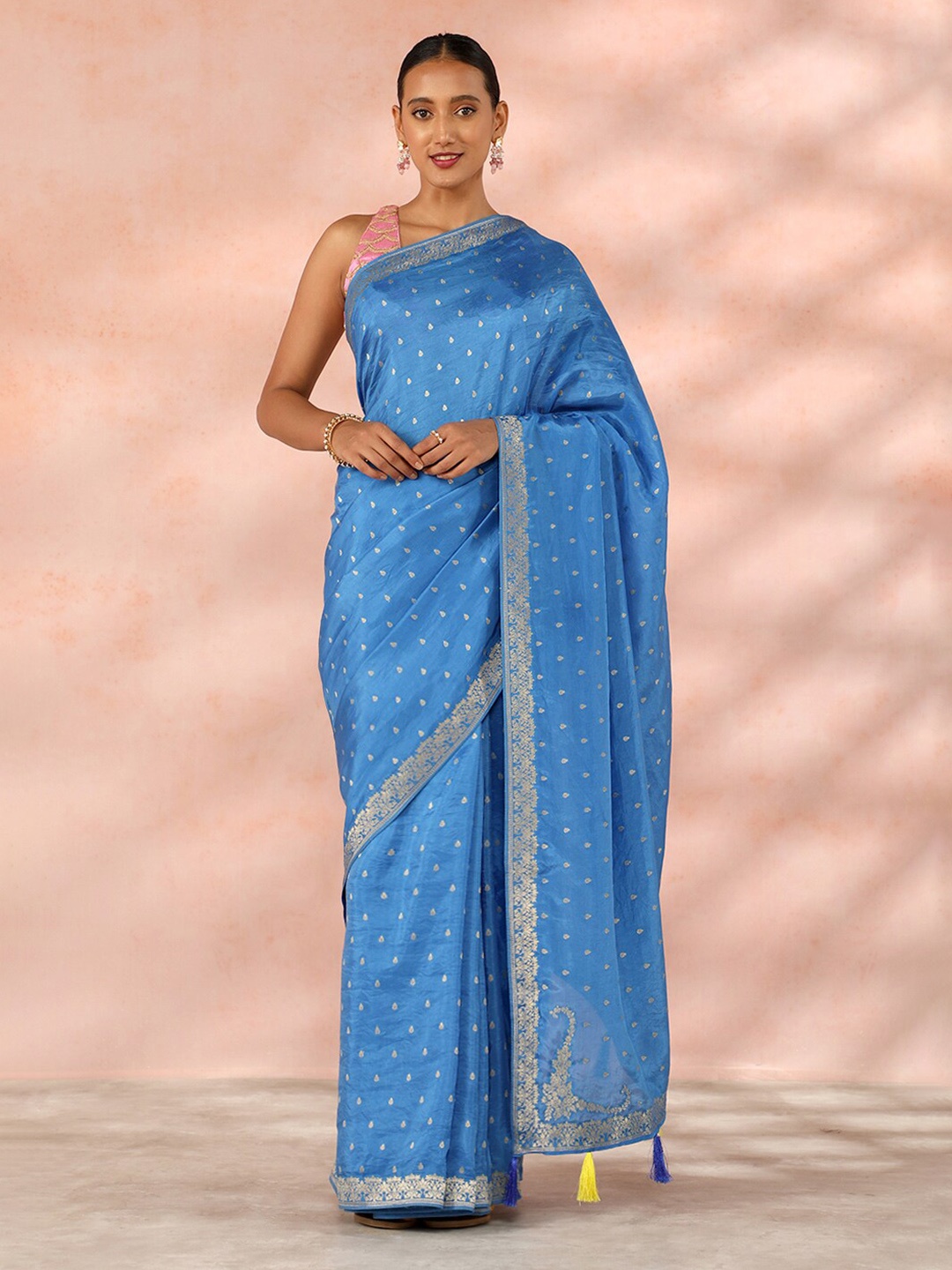 

Taneira Ethnic Motif Woven Design Zari Saree, Blue