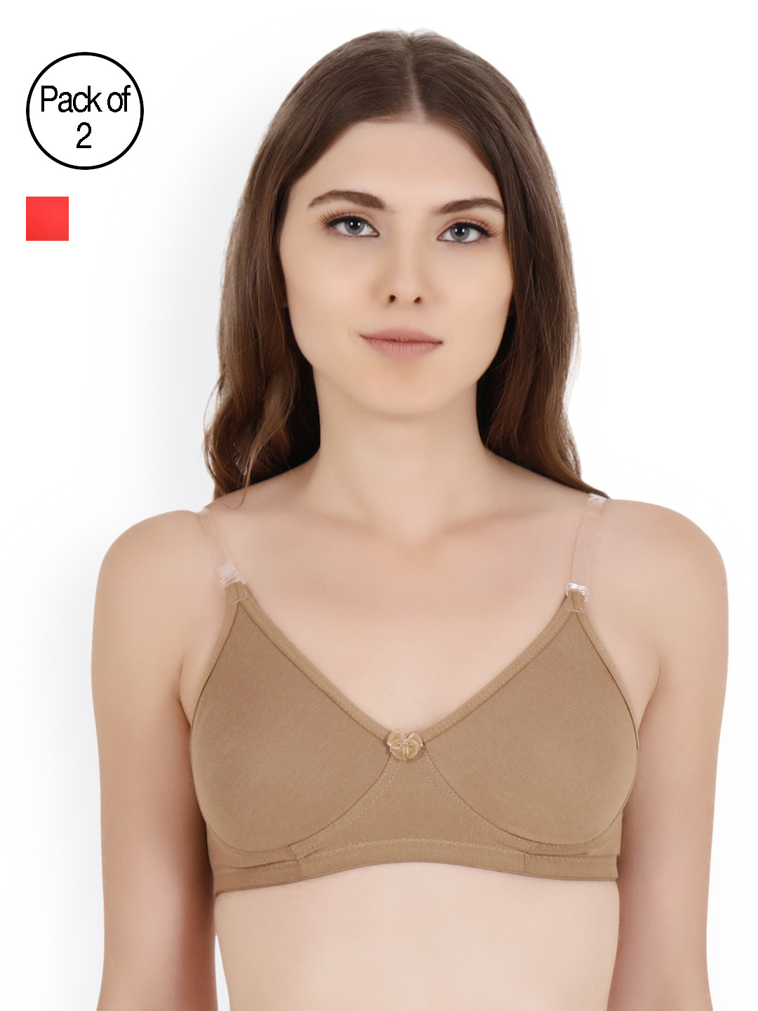 

Floret Pack of 2 Daina Red & Nude-Coloured Bra