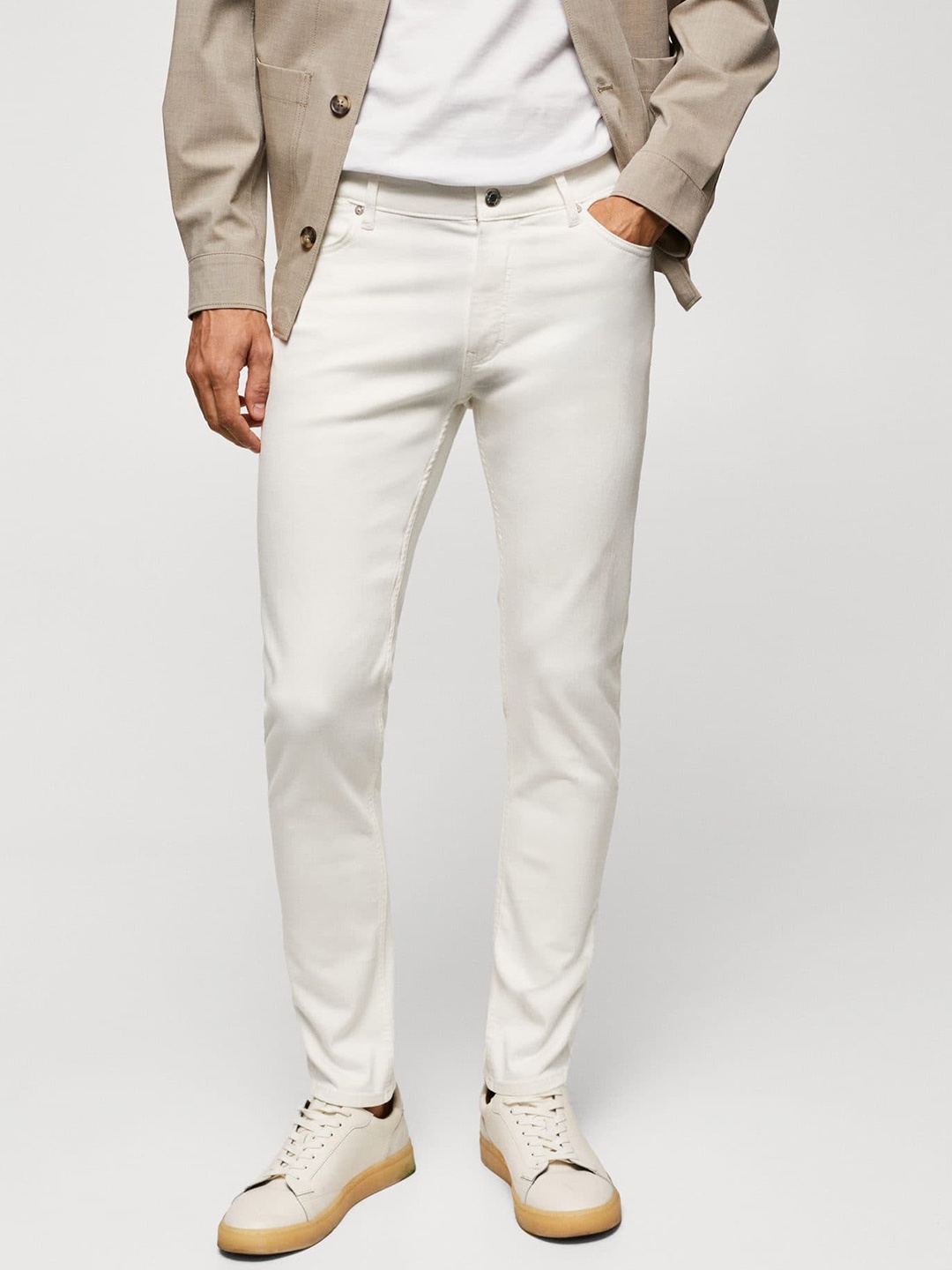 

MANGO MAN Slim Fit Ultra Soft Touch Stretchable Jeans, White
