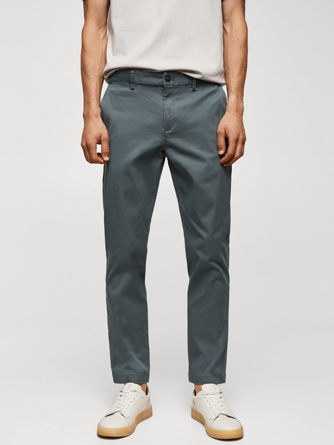 

MANGO MAN Tapered Fit Trousers, Blue