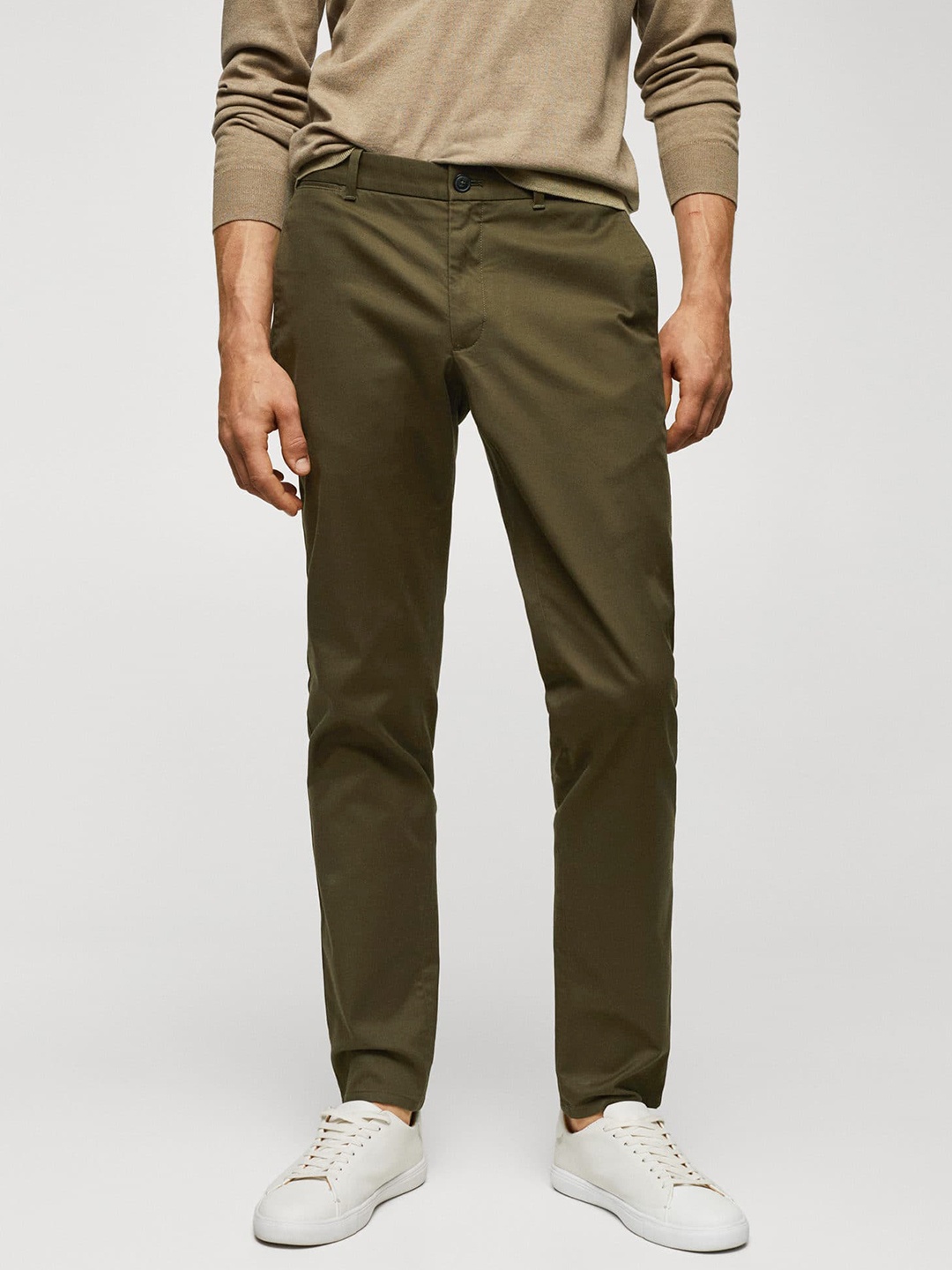 

MANGO MAN Slim Fit Trousers, Brown