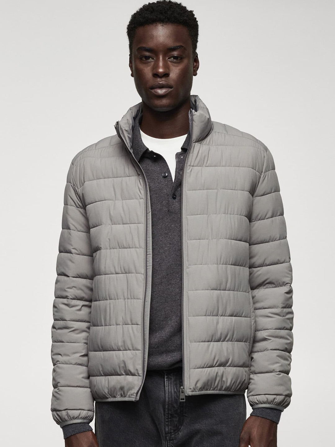 

MANGO MAN Ultralight Water-Repellent Quilted Jacket, Grey