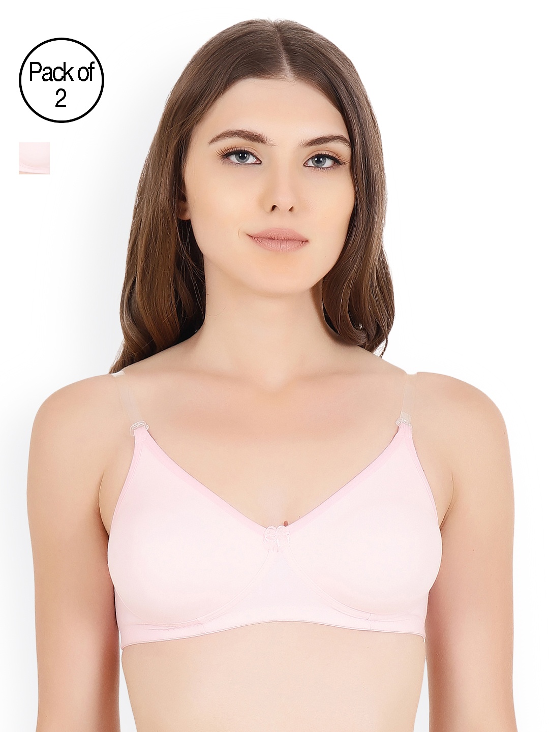 

Floret Pack Of 2 Solid Non-Wired Non Padded T-shirt Bra Daina_Pink-Pink_40B