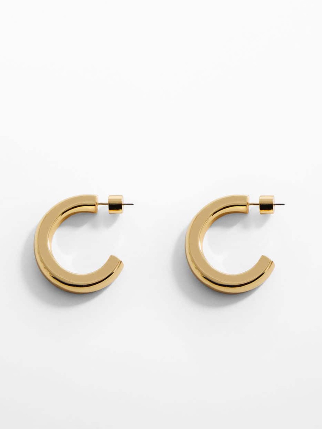 

MANGO Women Circular-Shaped Half Hoop Earrings, Gold