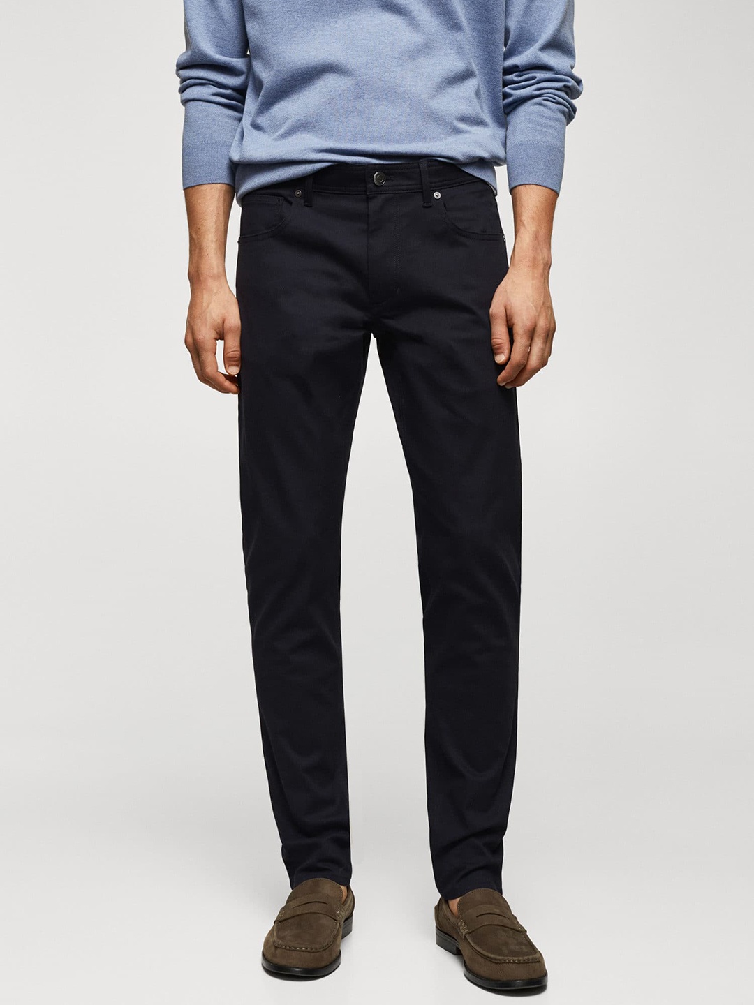 

MANGO MAN Slim Fit Trousers, Navy blue