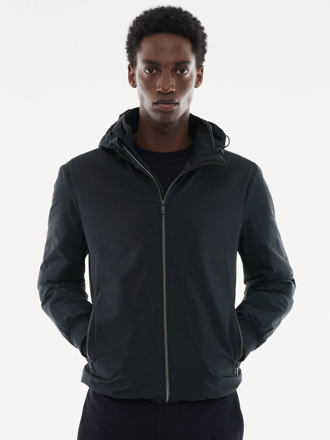 

MANGO MAN Water-Repellent Bomber Jacket, Navy blue