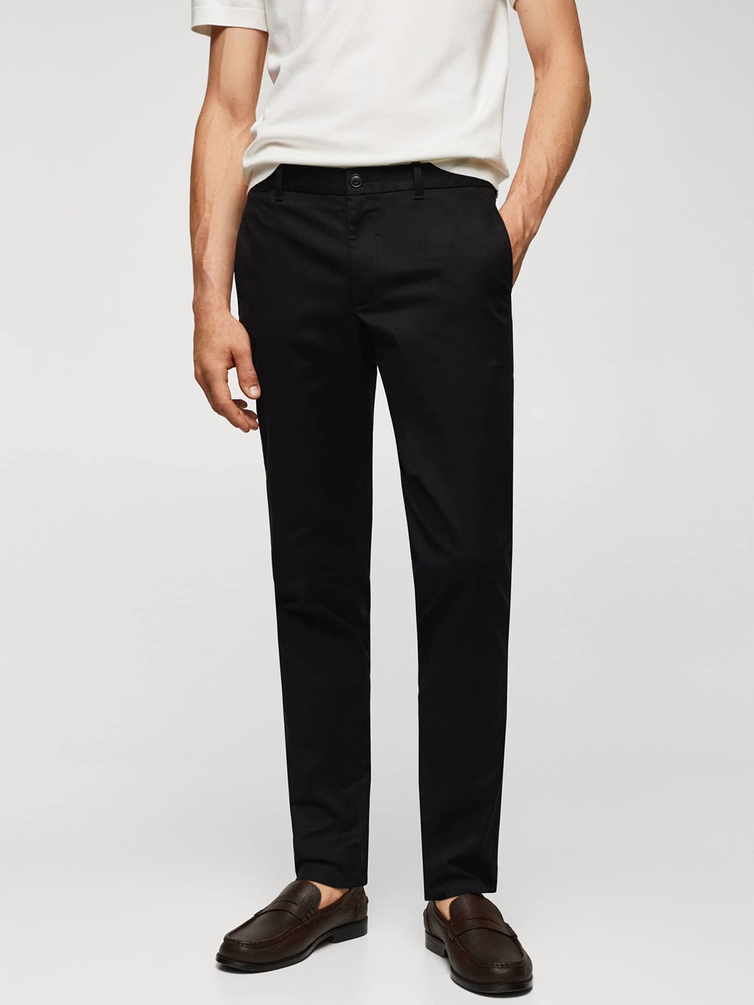 

MANGO MAN Slim Fit Trousers, Black