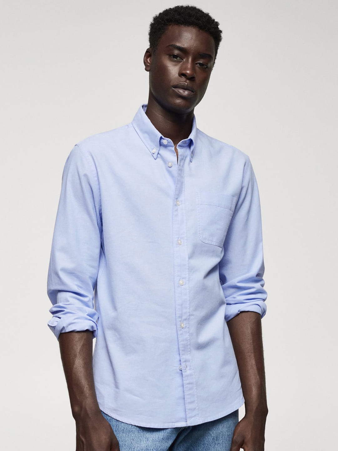 

MANGO MAN Pure Cotton Casual Shirt, Blue