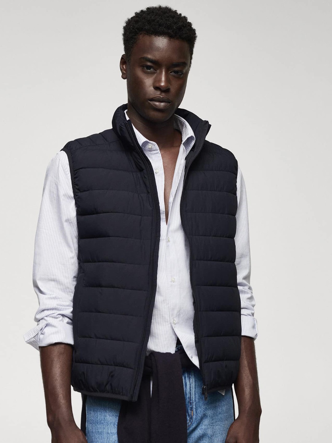 

MANGO MAN Ultralight Water-Repellent Quilted Jacket, Navy blue