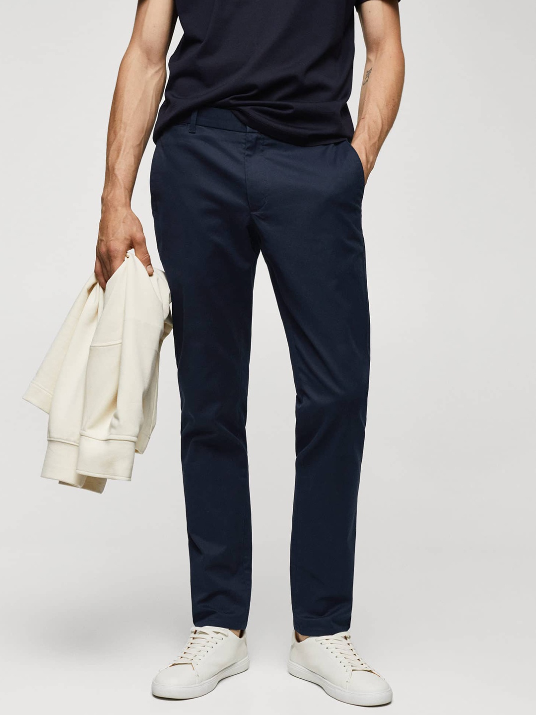 

MANGO MAN Slim Fit Chinos, Navy blue