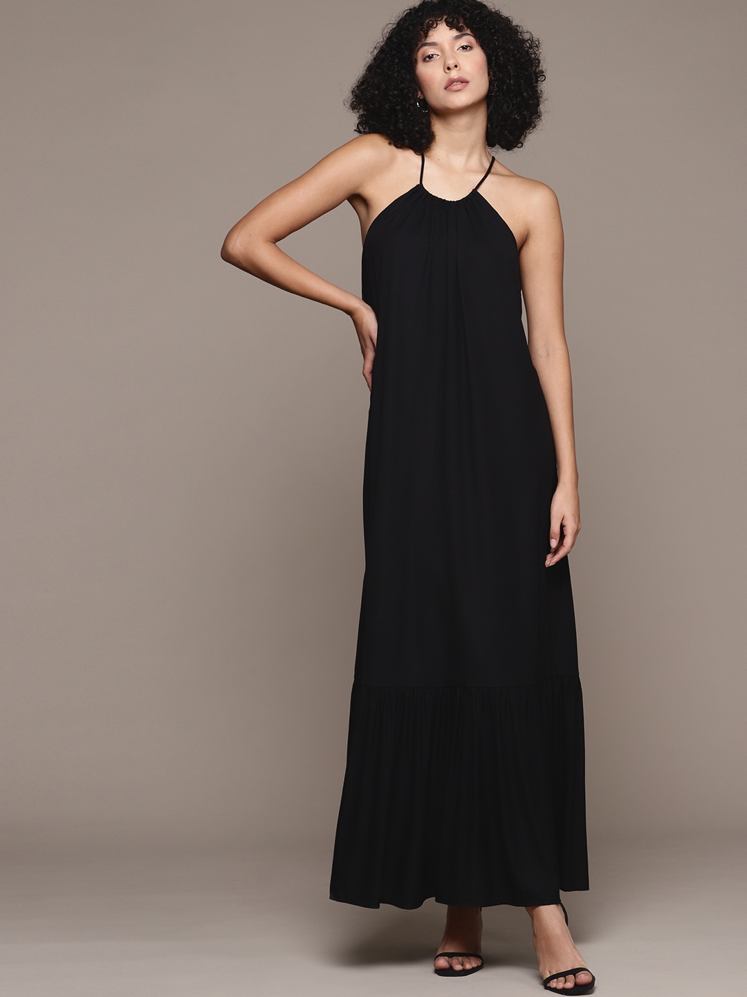 

MANGO Styled Back Maxi Dress, Black