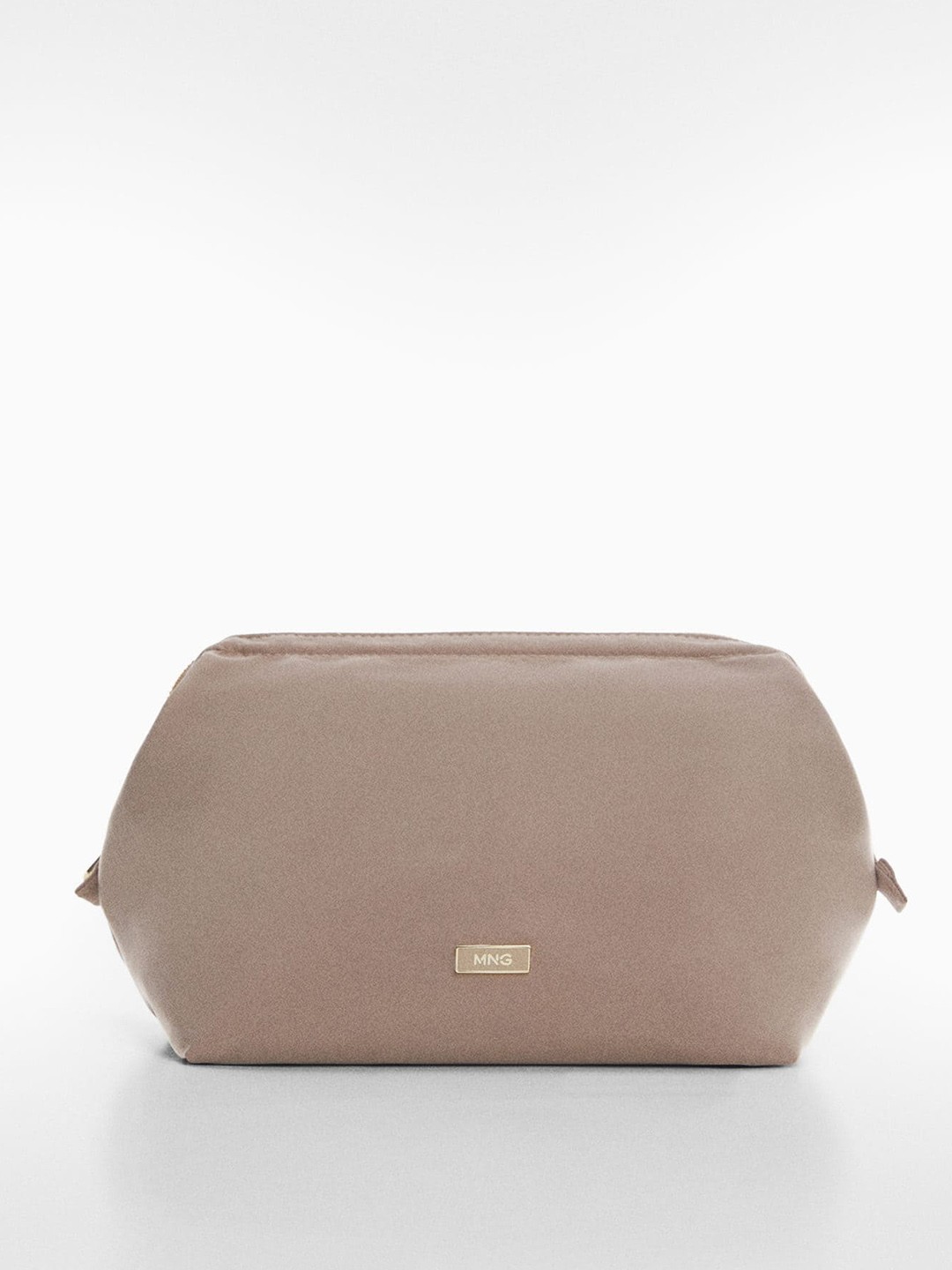 

MANGO Women Brand Logo Detail Travel Cosmetic Pouch, Beige