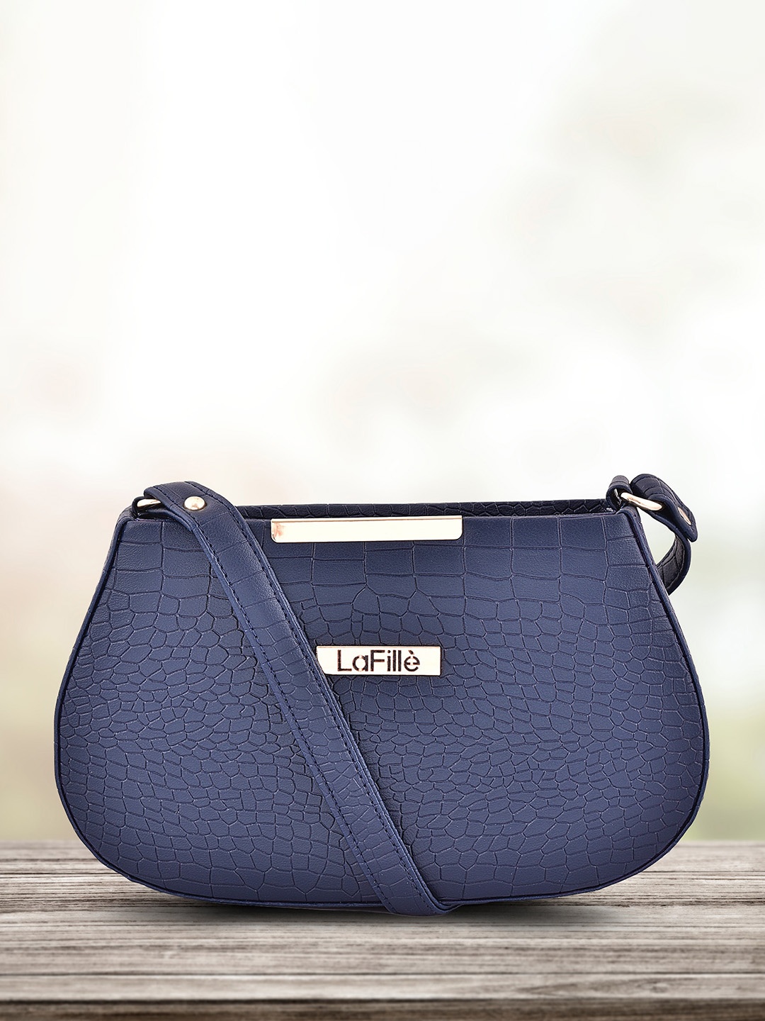 

LaFille Animal Textured Structured Shoulder Bag, Blue