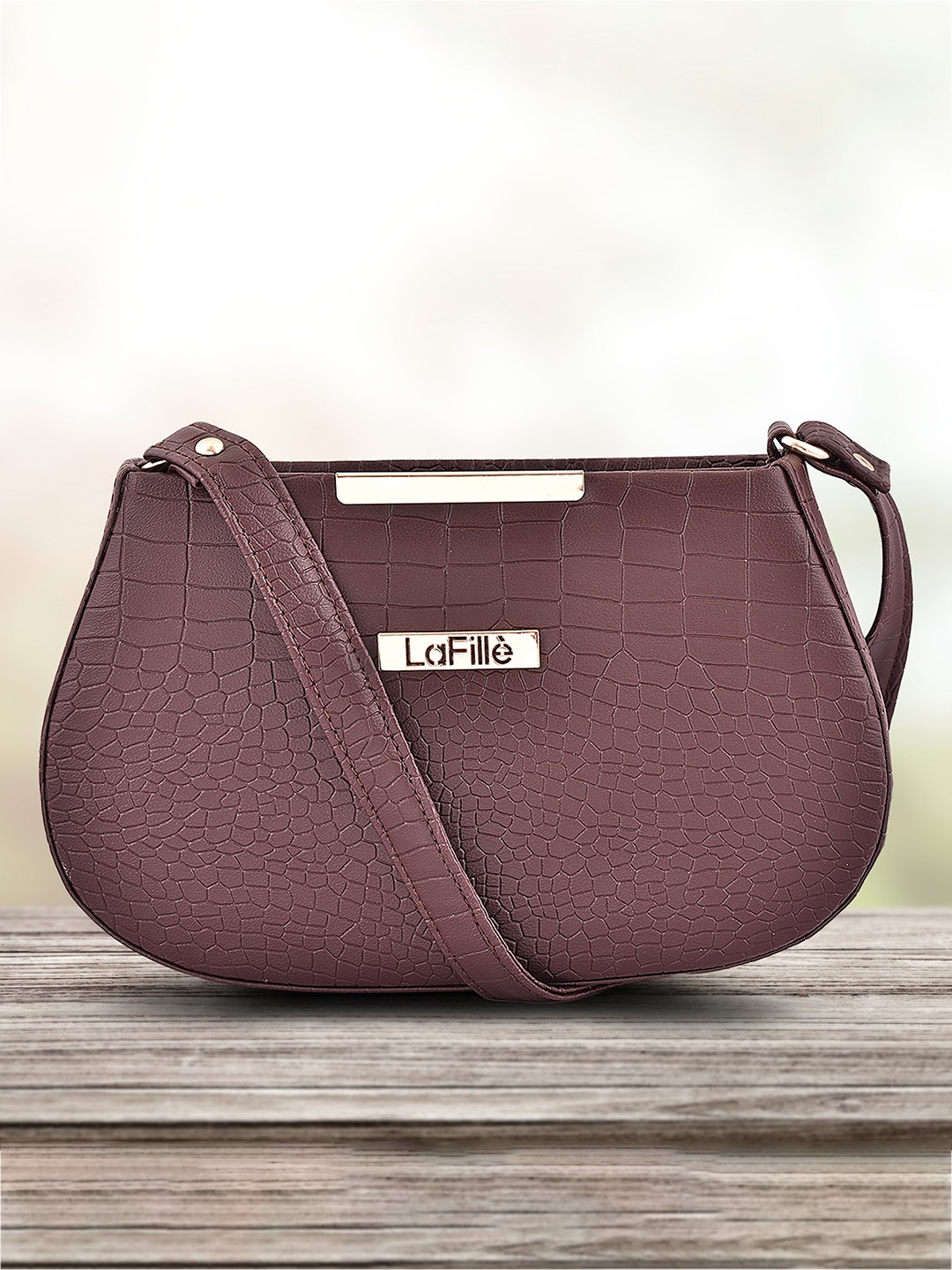 

LaFille Animal Textured Structured Shoulder Bag, Brown