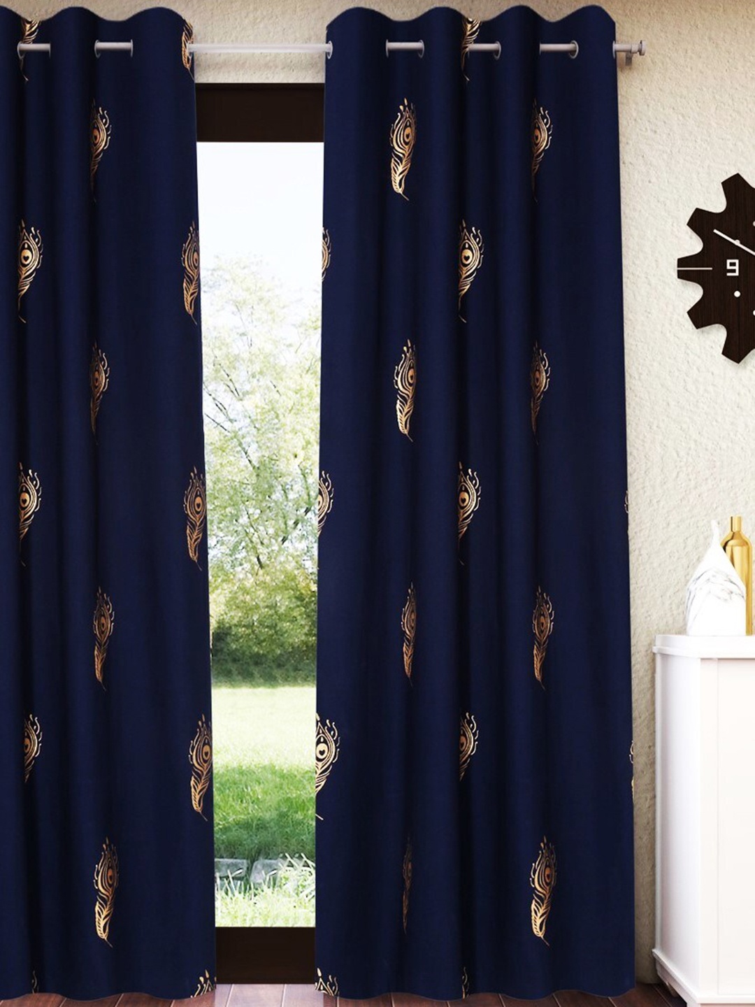 

Home Sizzler Blue & Beige Ethnic Motifs Room Darkening Door Curtain