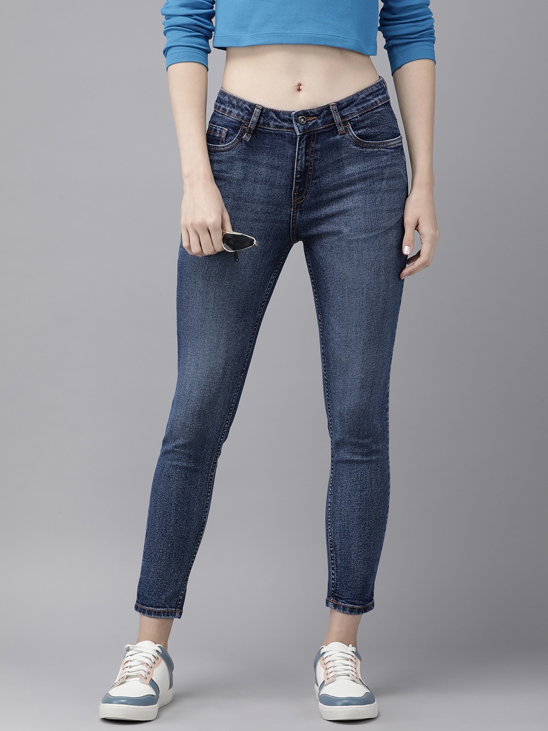 

Roadster Women Skinny Fit Stretchable Jeans, Blue