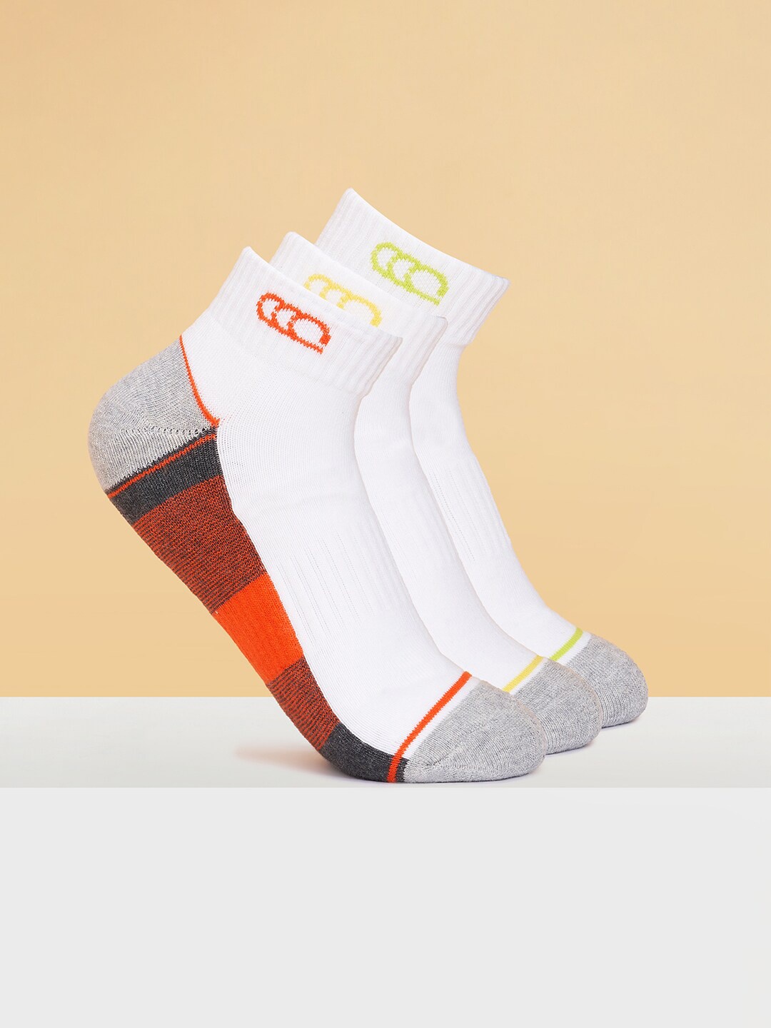 

Ajile by Pantaloons Men Pack Of 3 Colourblocked Ankle-Length Socks, White