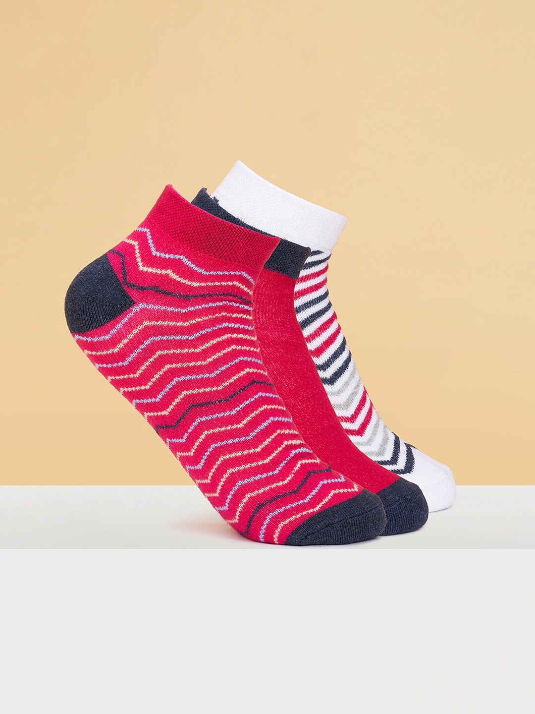 

Honey by Pantaloons Women Pack Of 3 Patterned Ankle-Length Socks, Pink