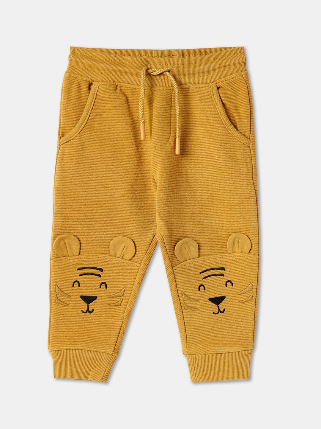 

R&B Boys Self Designed Regular Fit Cotton Joggers, Yellow