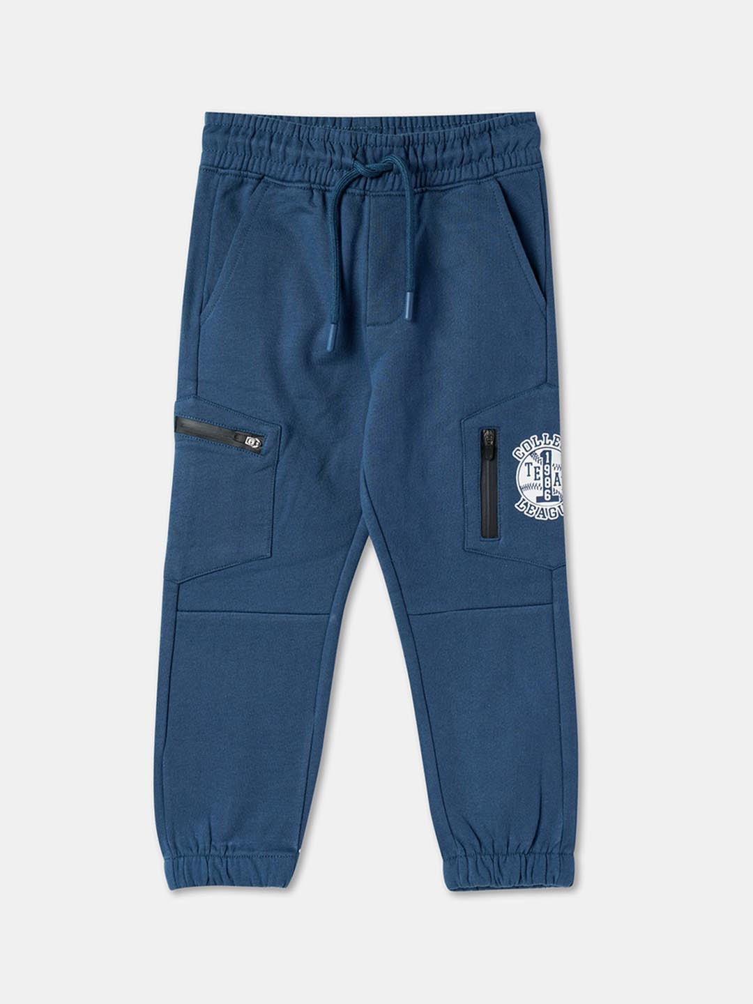 

R&B Boys Brand Logo Details Cotton Joggers, Blue