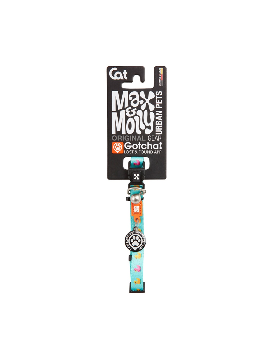 

Max & Molly Graphic Printed Highly Durable Smart ID Cat Collars, Blue