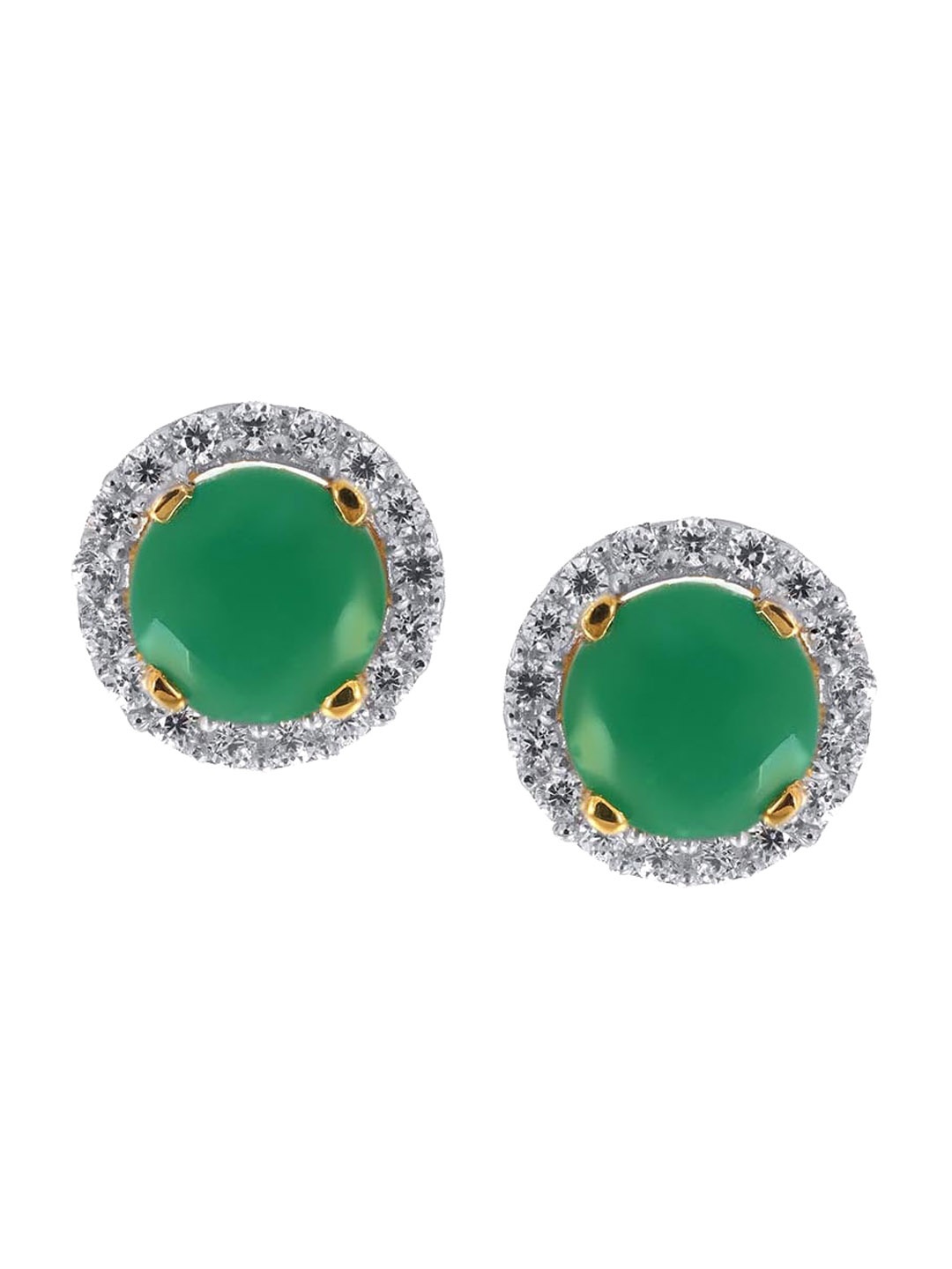 

SENCO 18KT Gold Majestic Green Stud Earrings- 1.3gm