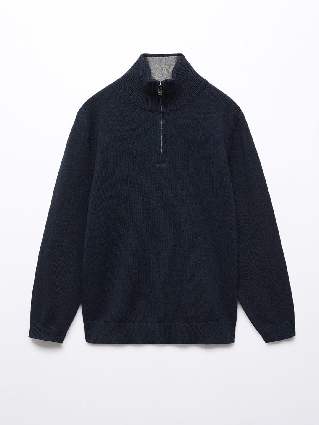 

Mango Kids Boys Mock Collar Pullover, Navy blue