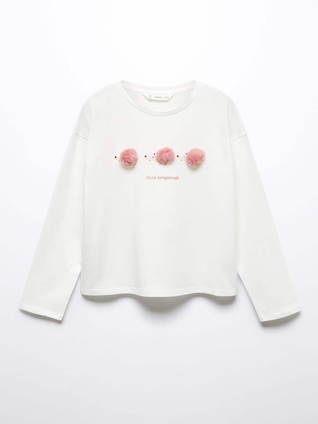 

Mango Kids Girls Pure Cotton Typography Printed T-shirt, White