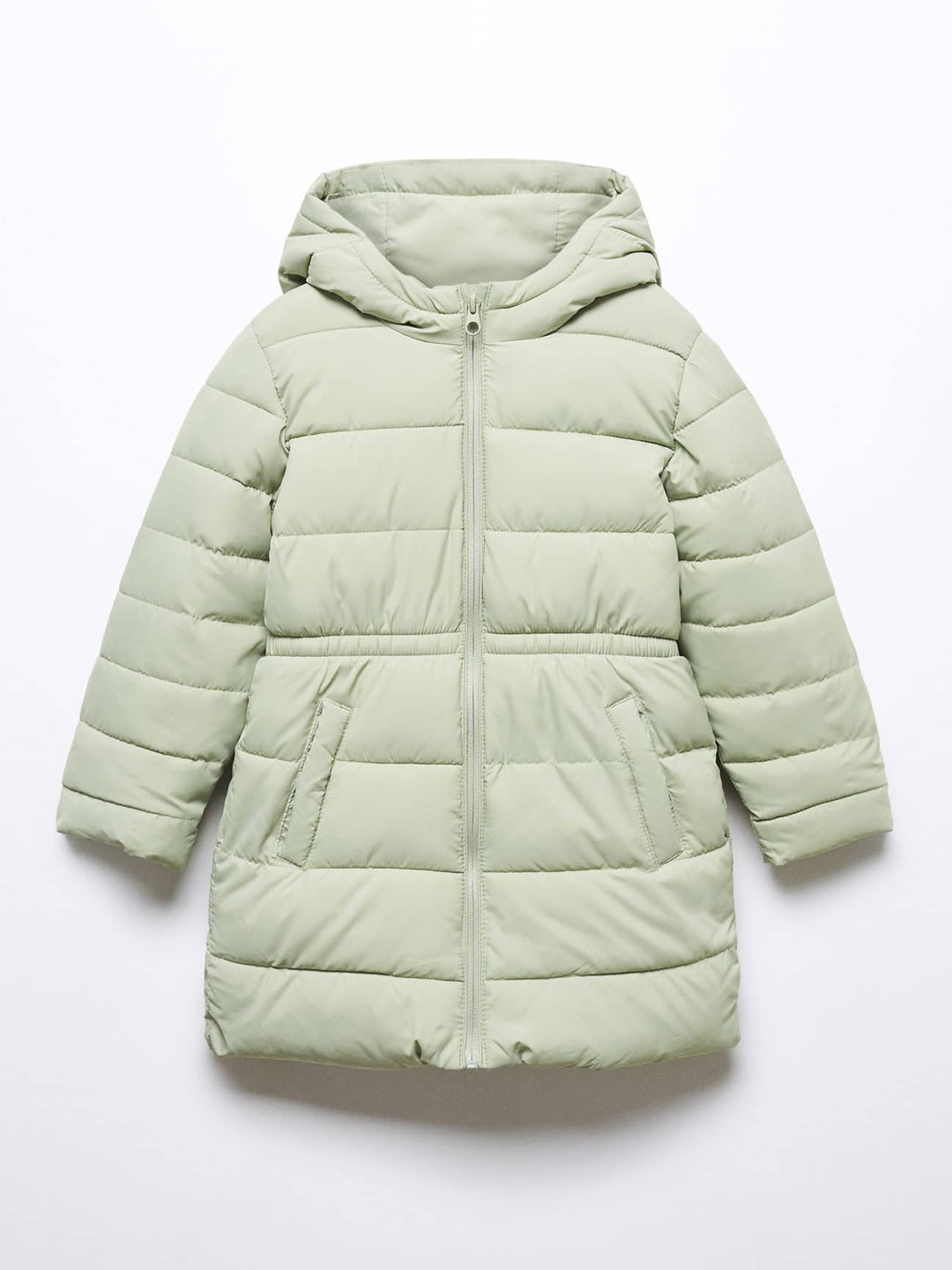 

Mango Kids Girls Hooded Longline Padded Jacket, Green