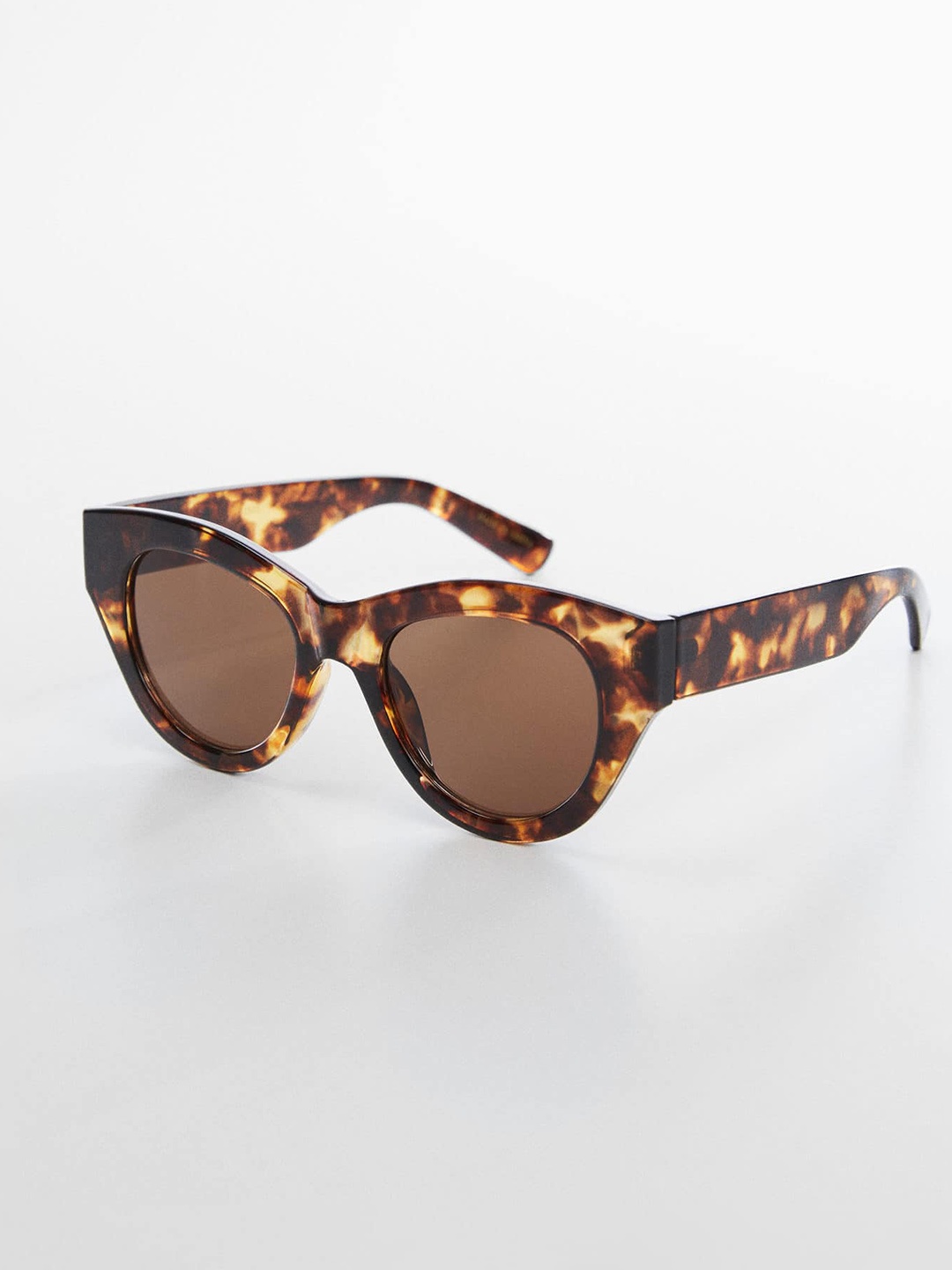 

MANGO Women Round Sunglasses with UV Protected Lens, Brown