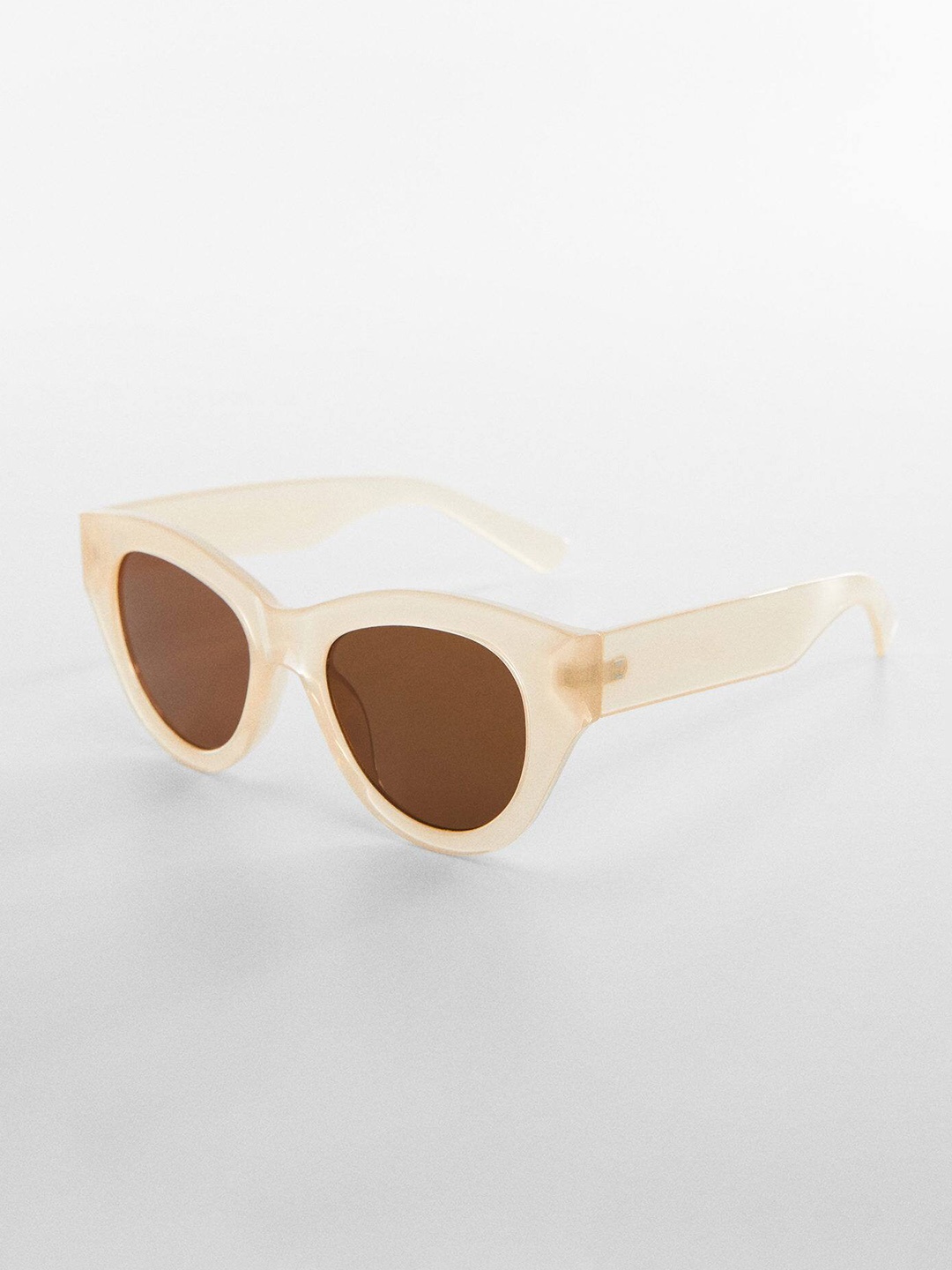 

MANGO Women Round Sunglasses with UV Protected Lens, Brown