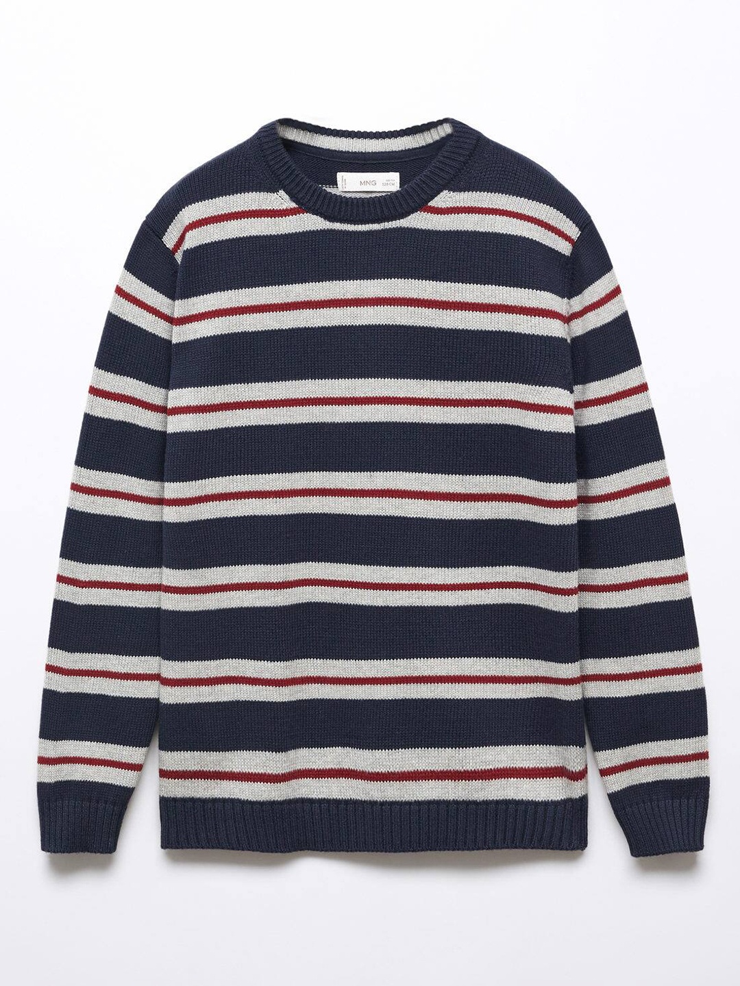 

Mango Kids Boys Pure Cotton Striped Pullover, Navy blue