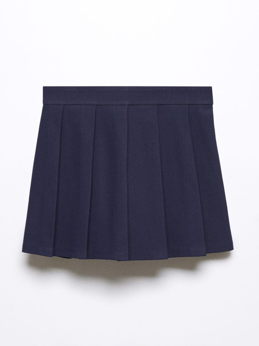 

Mango Kids Girls Mid-Rise Pleated Detail Mini Skorts, Navy blue