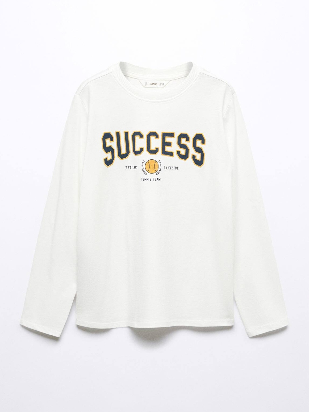 

Mango Kids Boys Typography Printed Pure Cotton T-shirt, White