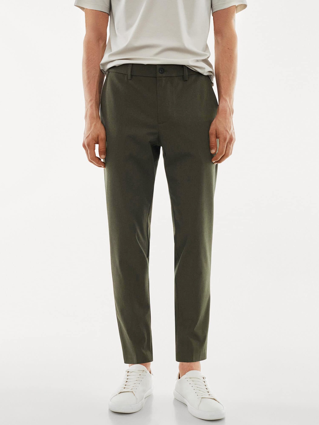 

MANGO MAN Performance Slim Fit Trousers, Grey