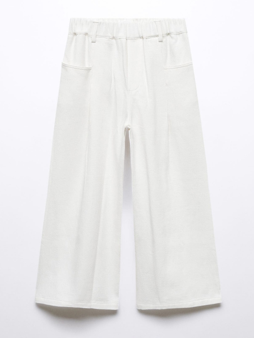 

Mango Kids Girls Wide Leg Trousers, White