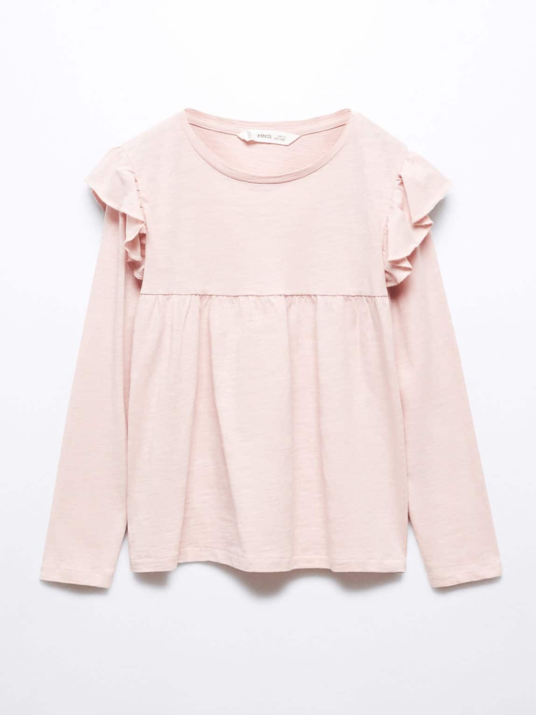 

Mango Kids Girls Pure Cotton Ruffles Top, Peach