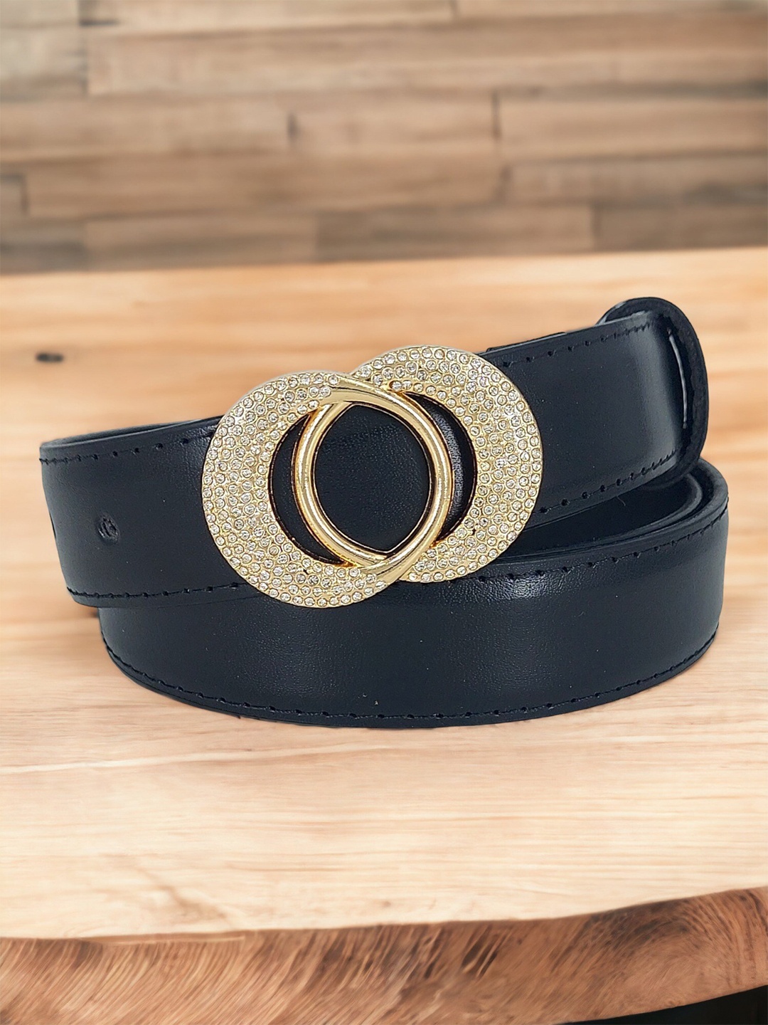 

DressBerry Women Vegan Leather Casual Belt, Black