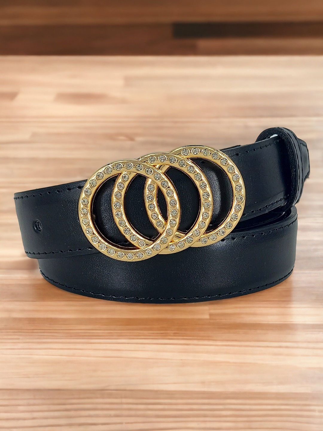 

DressBerry Women Vegan Leather Casual Belt, Black