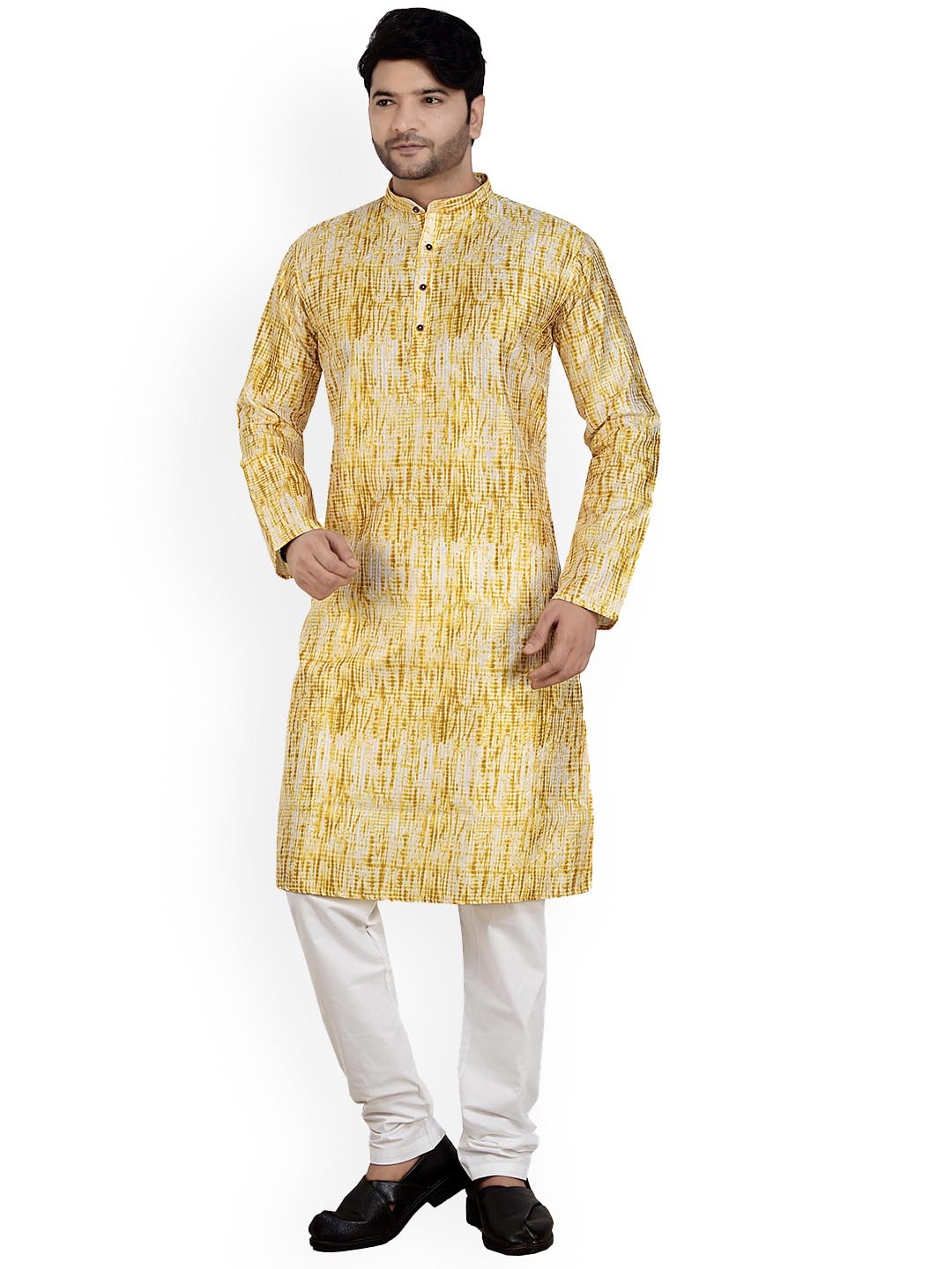 

ARRUGA Shibori Dyed Sequined Kurta with Pyjamas, Mustard