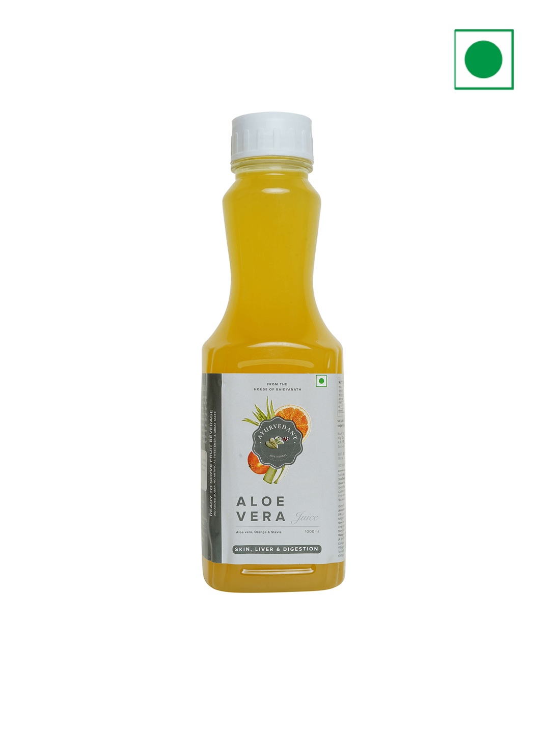 

Baidyanath Aloe Vera Orange & Stevia Ready To Drink Juice - 1 L, Yellow