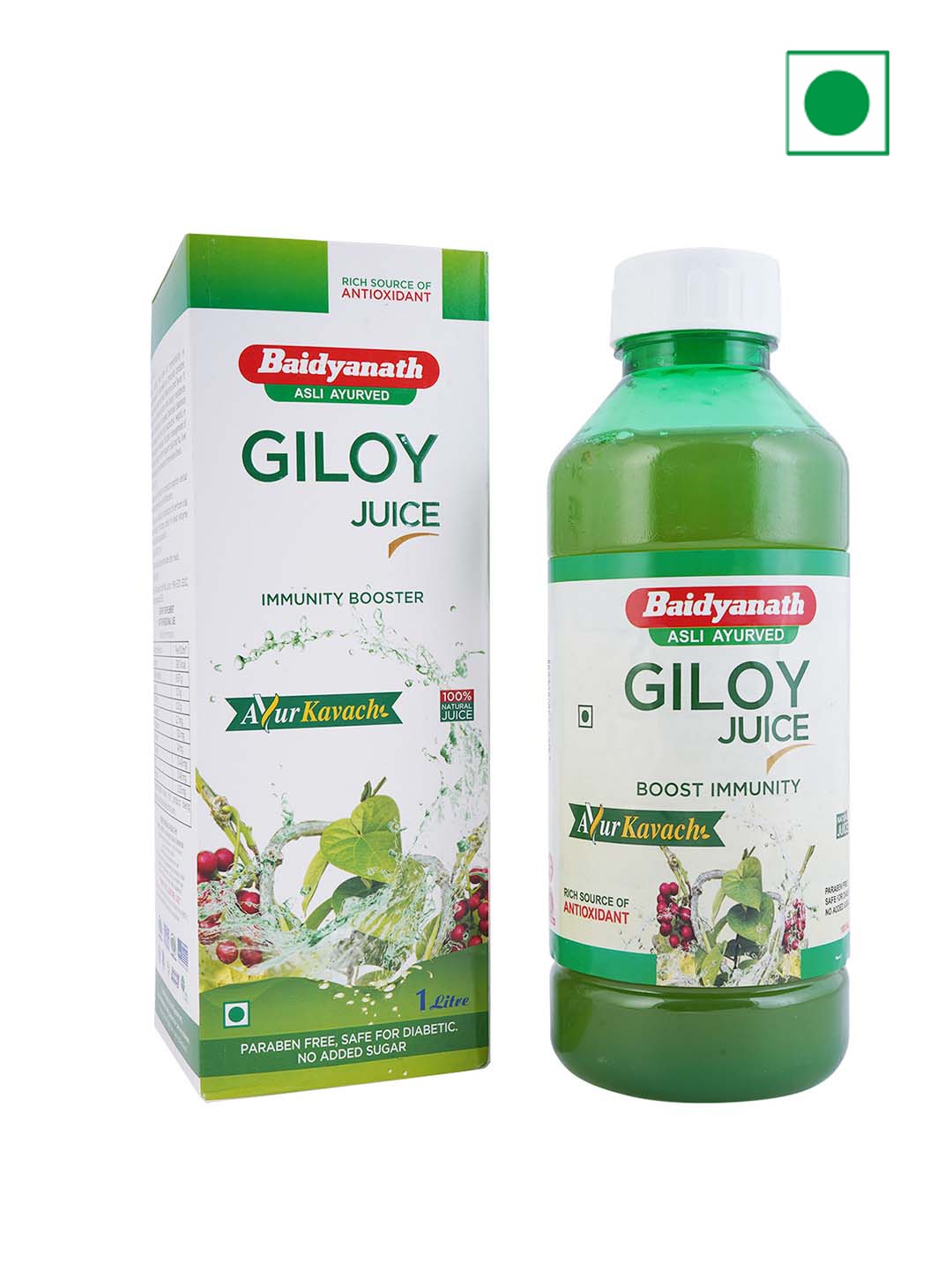 

Baidyanath Giloy Juice Source of Anti-Oxidant to Boost Immunity - 500 ml, Green