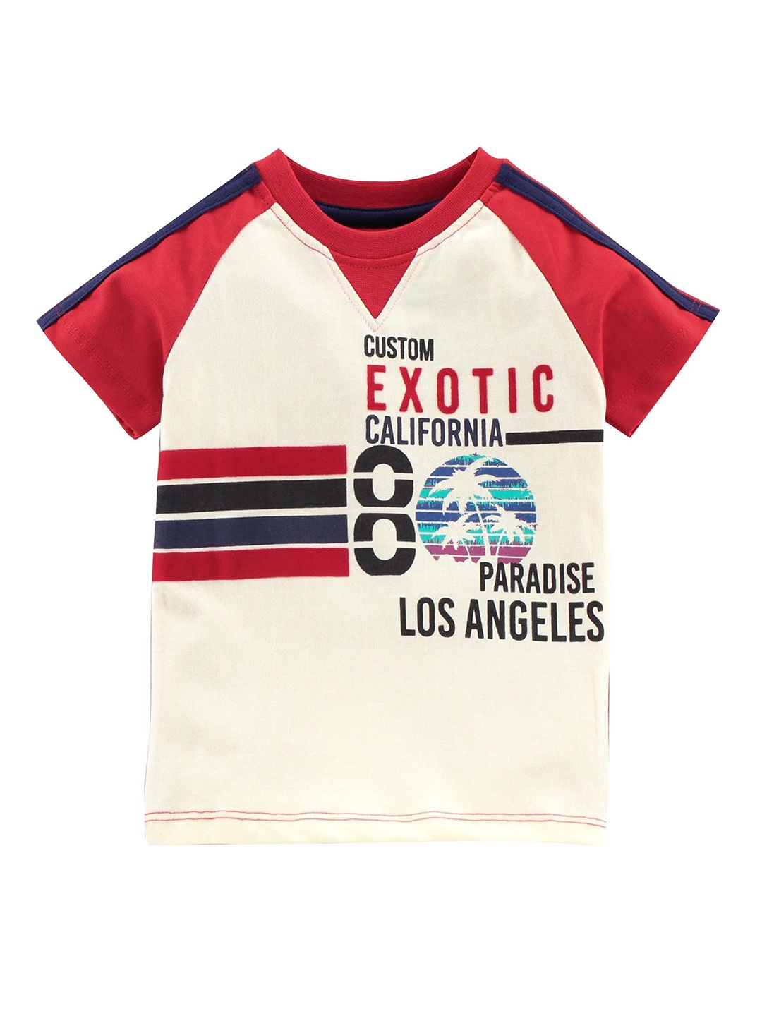 

JusCubs Boys Typography Printed Cotton T-Shirt, Cream
