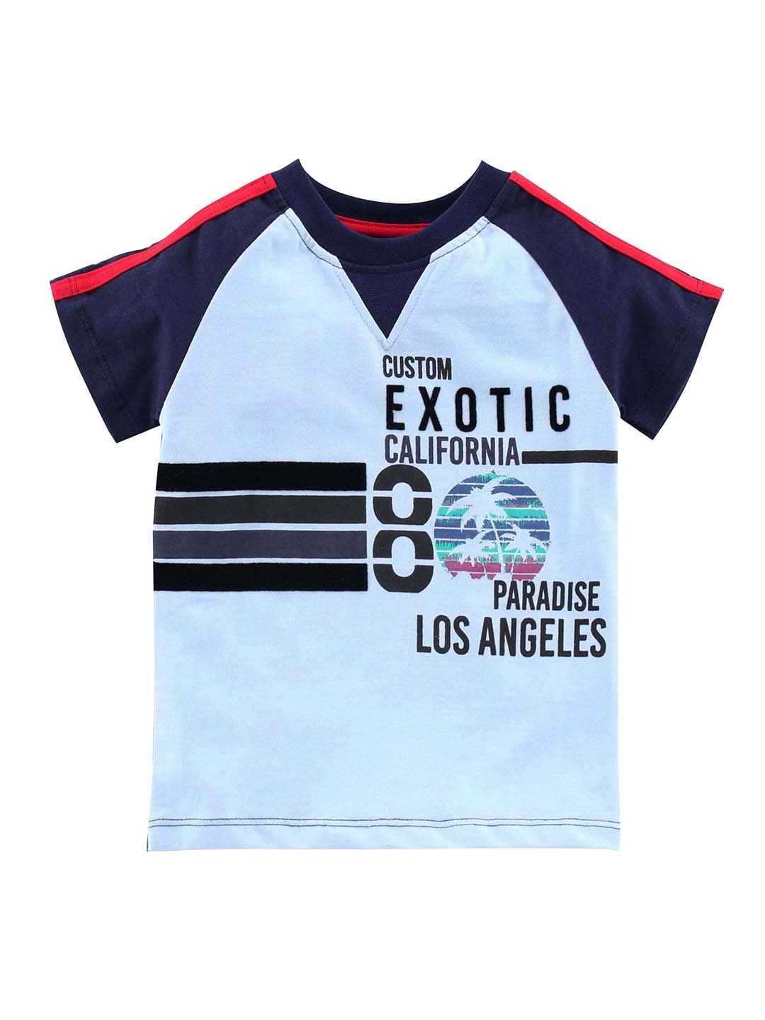 

JusCubs Boys Typography Printed Cotton T-shirt, Blue