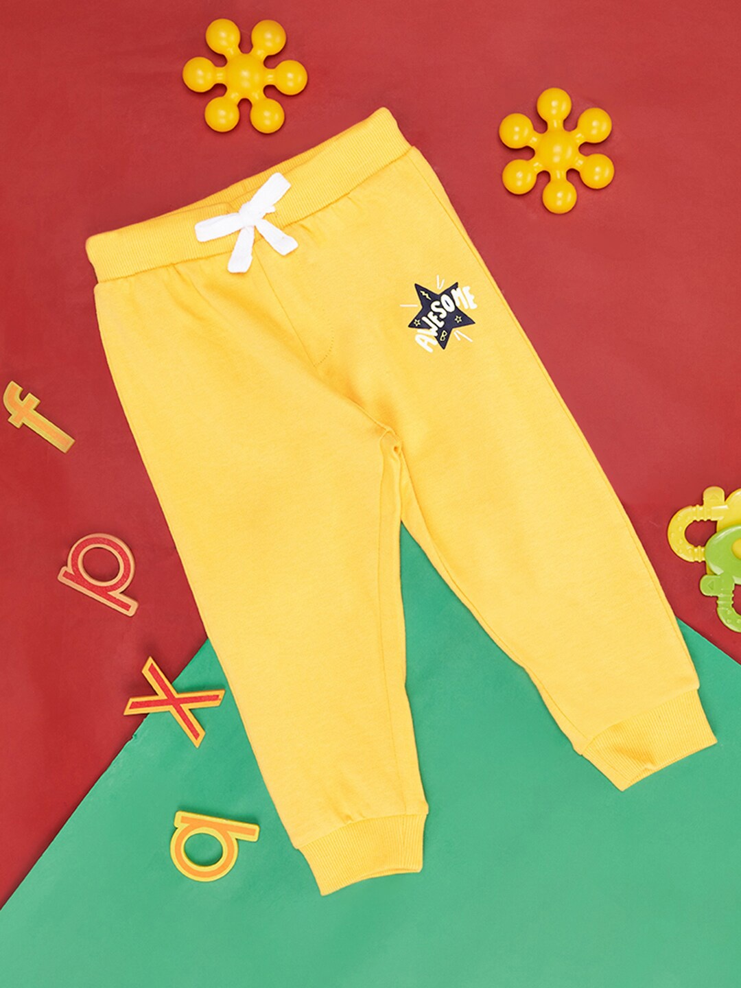 

Pantaloons Baby Infant Boys Mid-Rise Cotton Joggers, Yellow